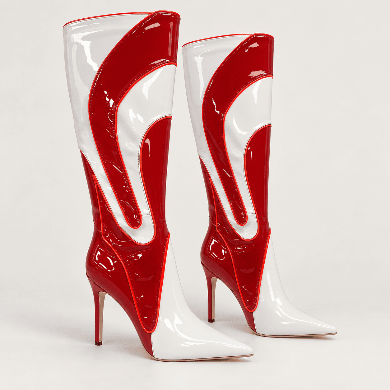 Candy Glow LED Boots - Red & White - Image 4