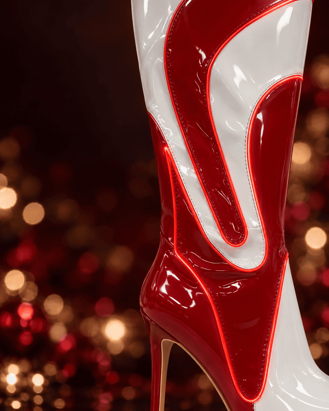 Candy Glow LED Boots - Red & White - Image 2